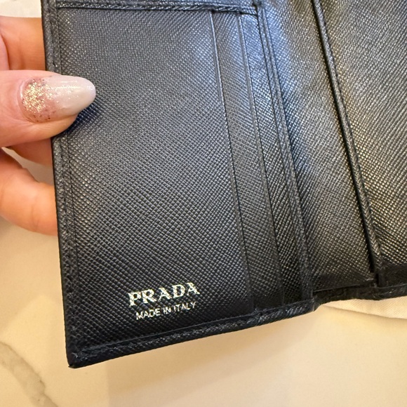 Authentic Prada Saffiano Leather With Rhinestone Black Wallet - Picture 7 of 10